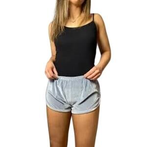 Brandy Melville Gray Velour Dolphin Shorts One Size Soft Lounge Casual